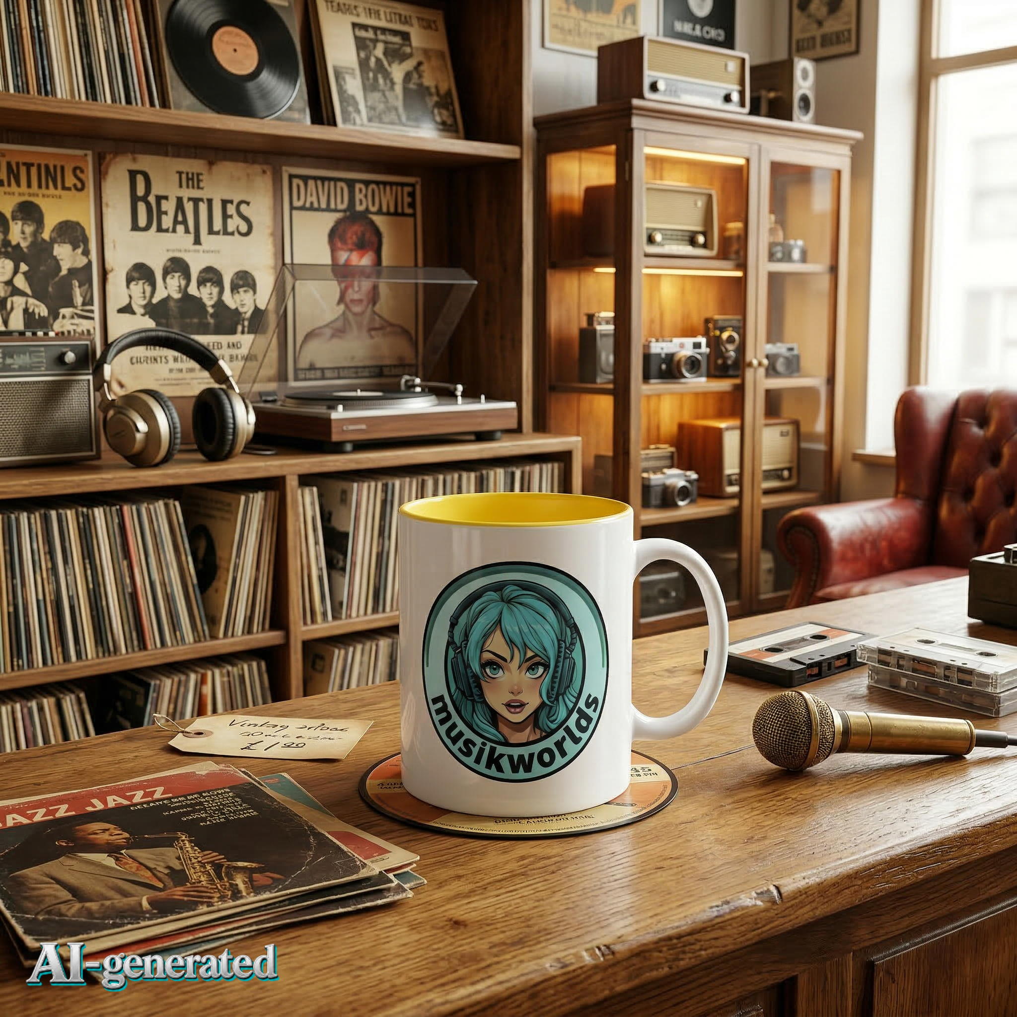 EU AI label - Weiße Keramiktasse 11oz musikworlds – Kaffeetasse mit Print | musikworlds