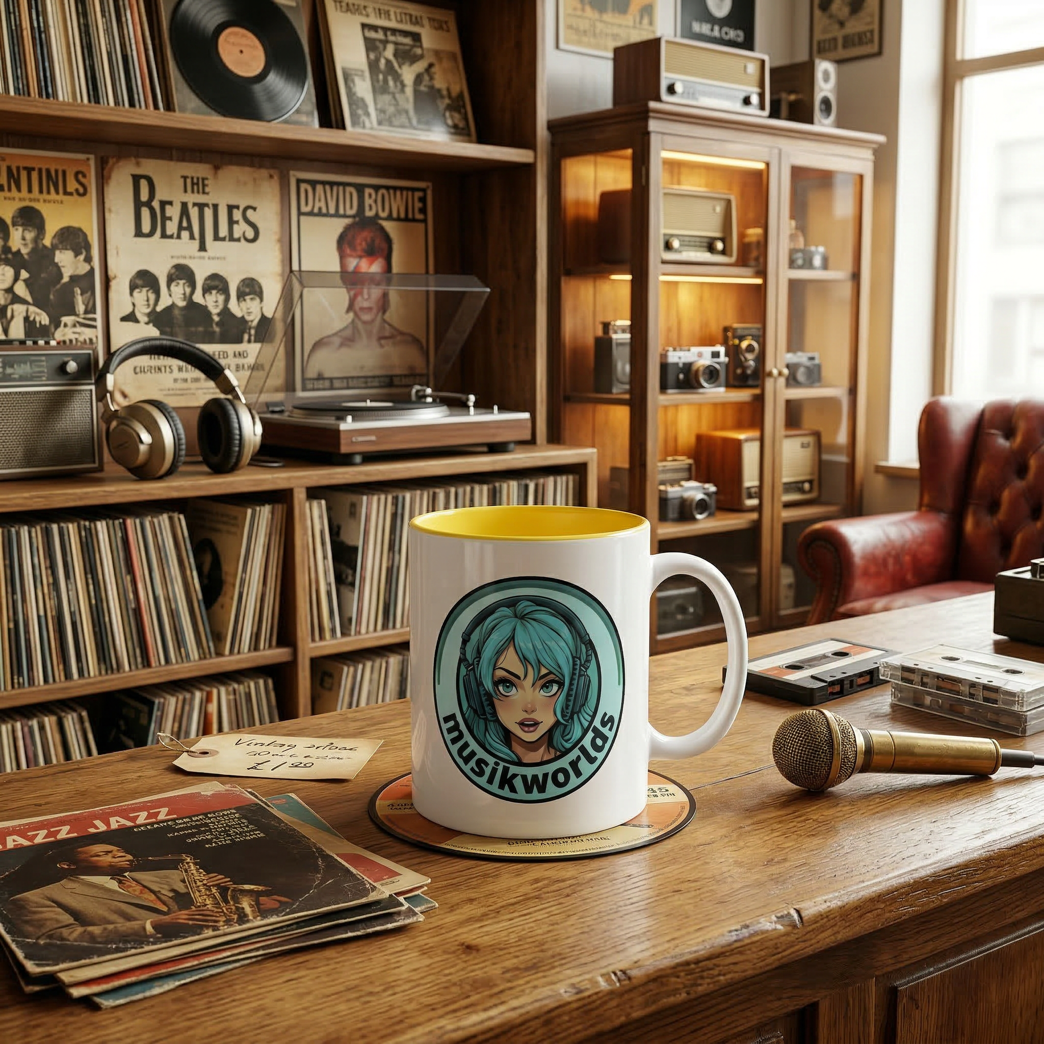 Weiße Keramiktasse 11oz - musikworlds