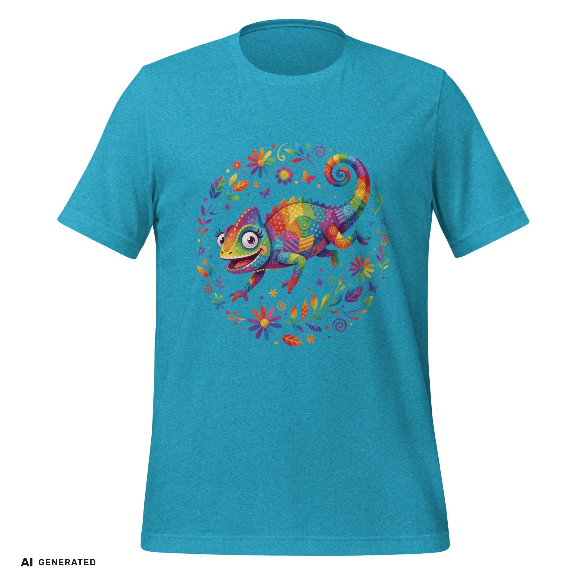 T-Shirt Chamäleon – Buntes Tier-Grafik-Tee | musikworlds Artist Collection – AI GENERATED / KI-GENERIERT