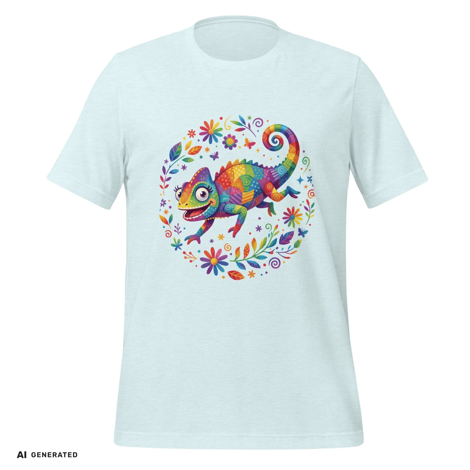 T-Shirt Chamäleon – Buntes Tier-Grafik-Tee | musikworlds Artist Collection – AI GENERATED / KI-GENERIERT