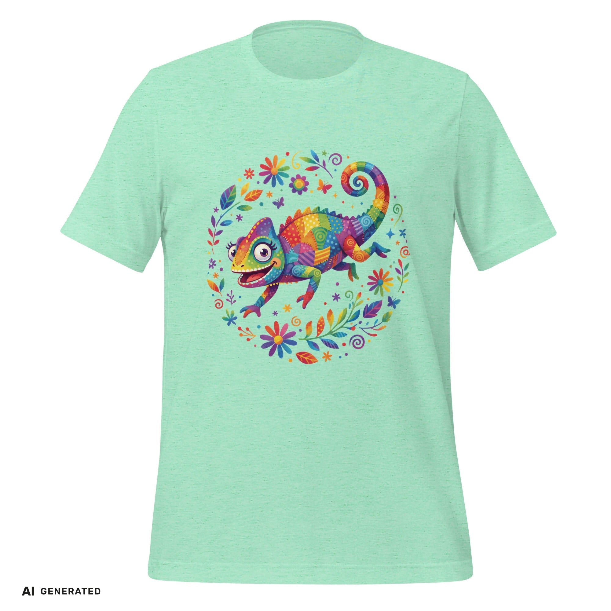 T-Shirt Chamäleon – Buntes Tier-Grafik-Tee | musikworlds Artist Collection – AI GENERATED / KI-GENERIERT