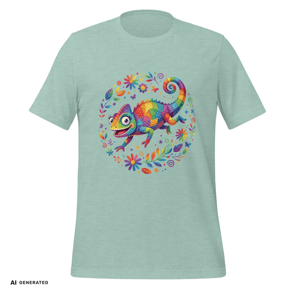 T-Shirt Chamäleon – Buntes Tier-Grafik-Tee | musikworlds Artist Collection – AI GENERATED / KI-GENERIERT