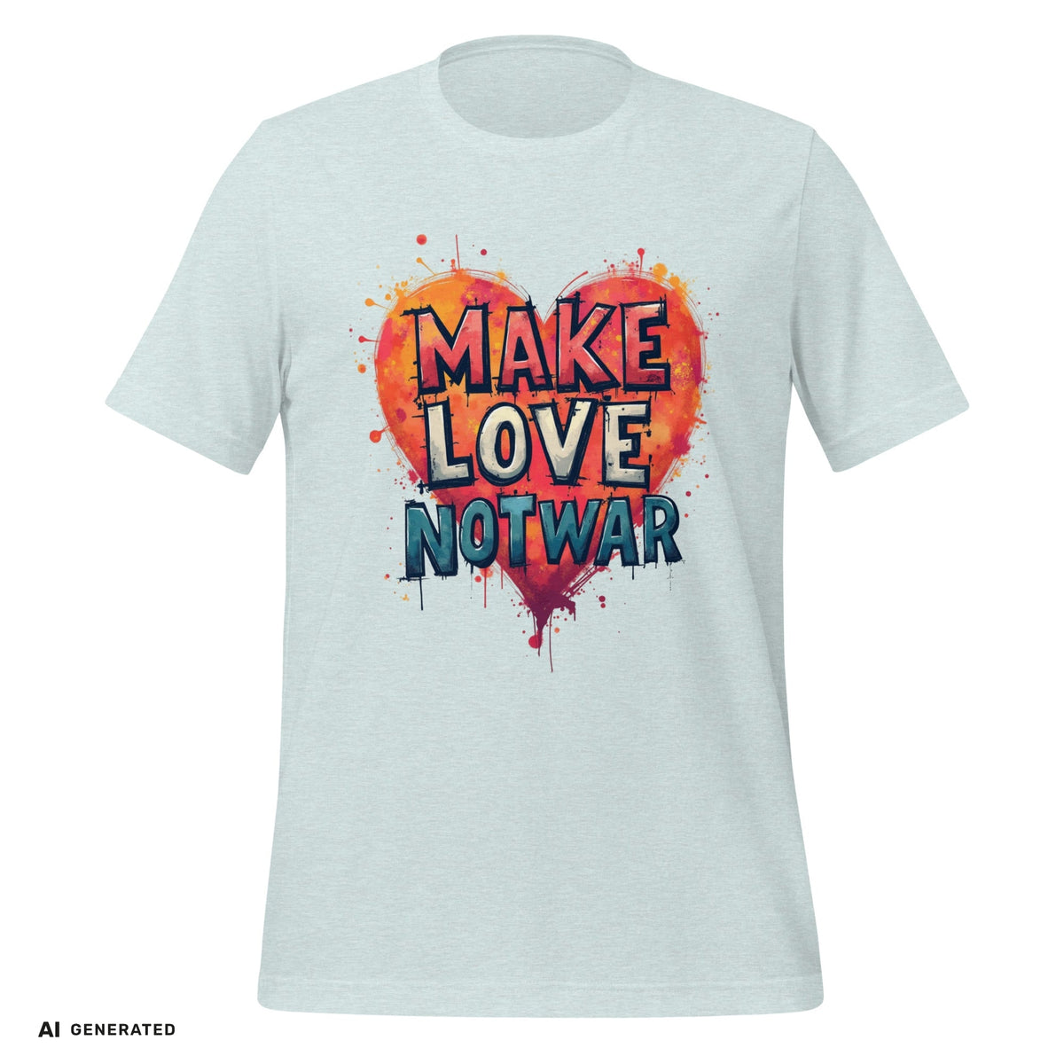 Make Love Not War T-Shirt – Peace Grafik-Tee | musikworlds Artist Collection – AI GENERATED / KI-GENERIERT