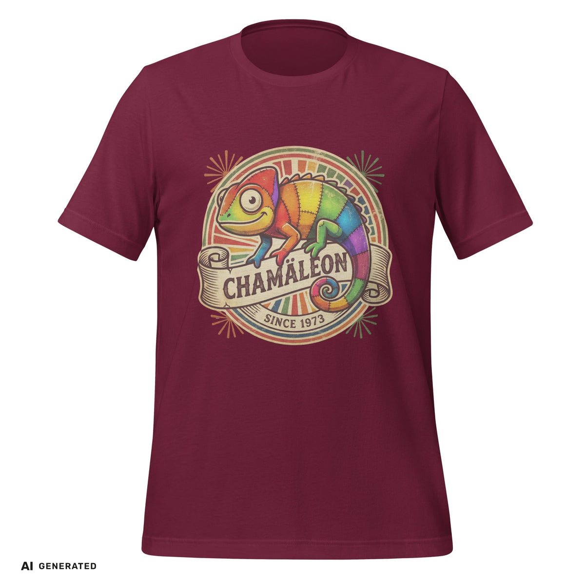 Farbi das Chamäleon T-Shirt – Lustiges-Grafik-Tee | musikworlds Artist Collection – AI GENERATED / KI-GENERIERT