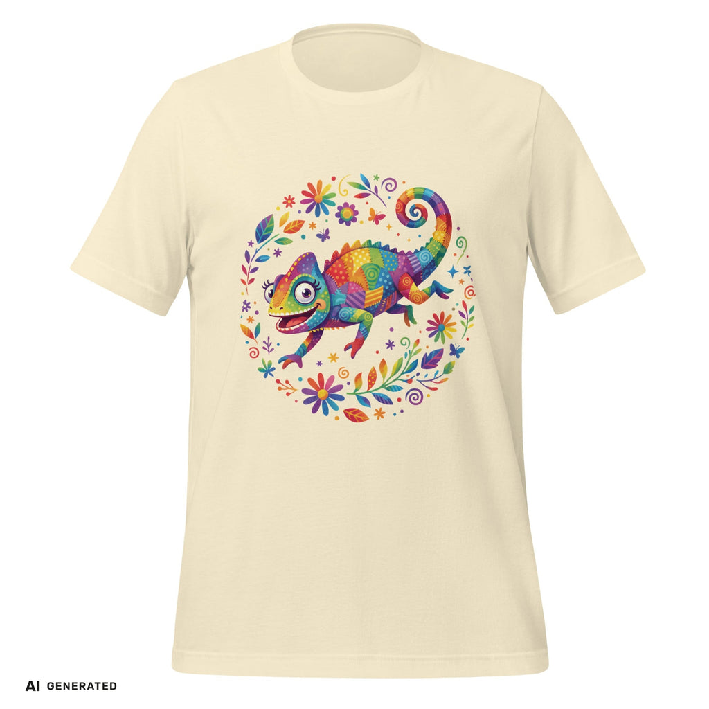 T-Shirt Chamäleon – Buntes Tier-Grafik-Tee | musikworlds Artist Collection – AI GENERATED / KI-GENERIERT