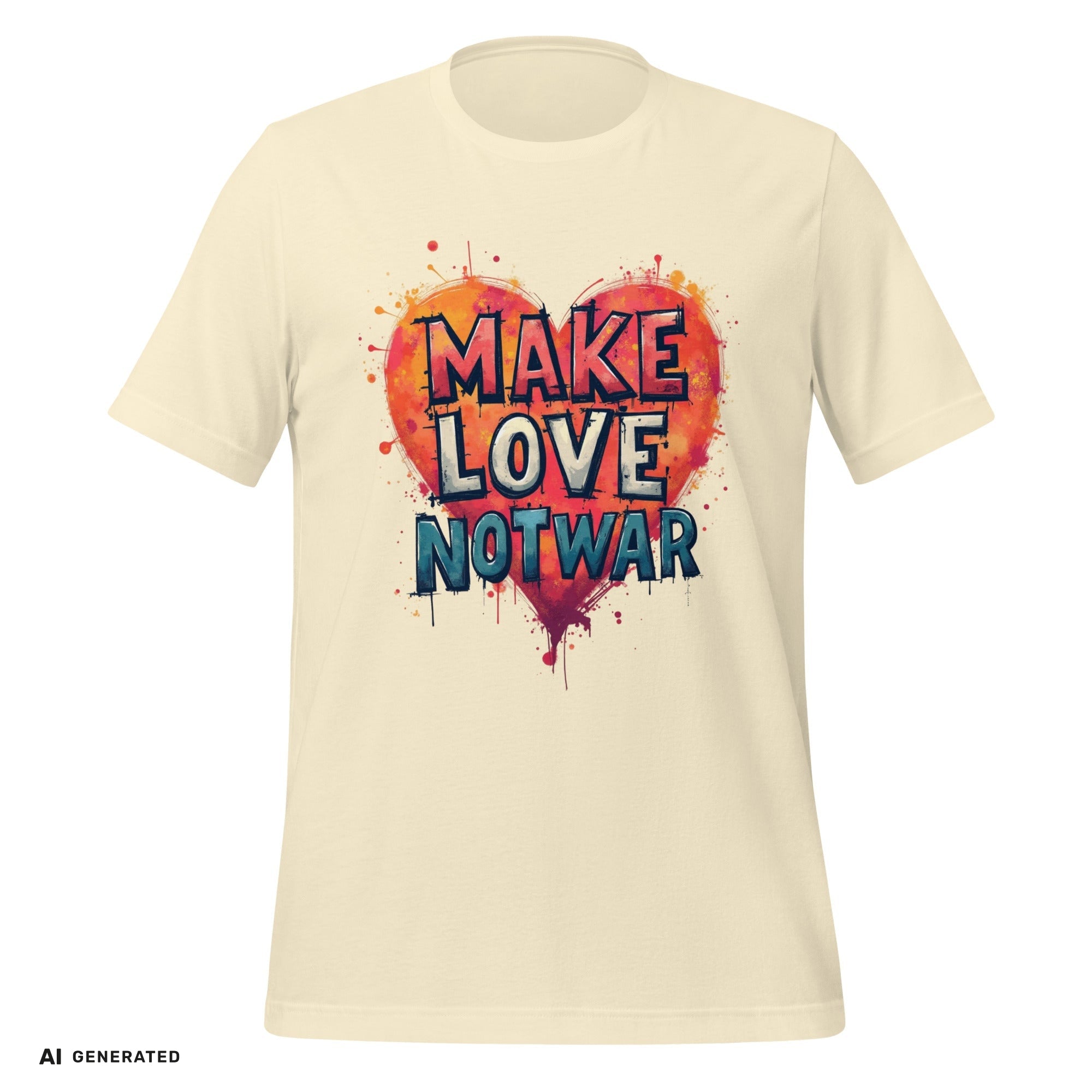 Make Love Not War T-Shirt – Peace Grafik-Tee | musikworlds Artist Collection – AI GENERATED / KI-GENERIERT