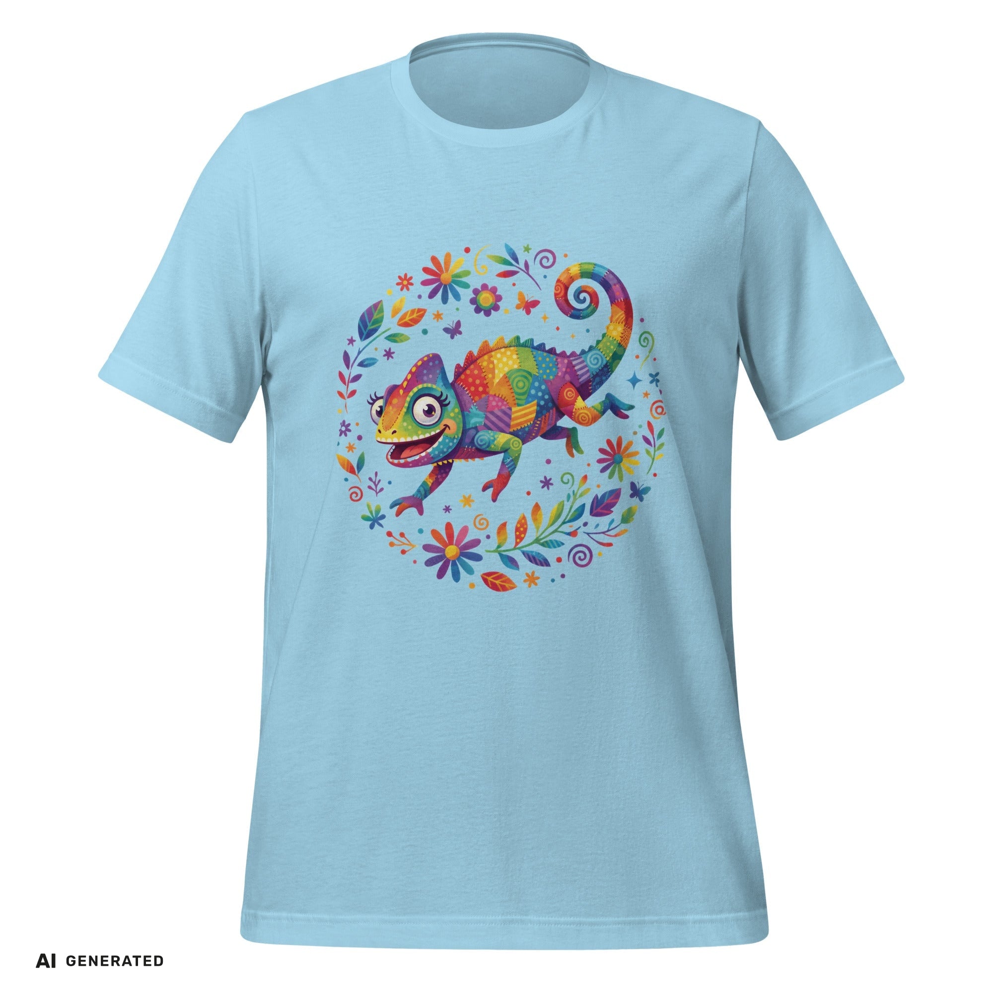 T-Shirt Chamäleon – Buntes Tier-Grafik-Tee | musikworlds Artist Collection – AI GENERATED / KI-GENERIERT