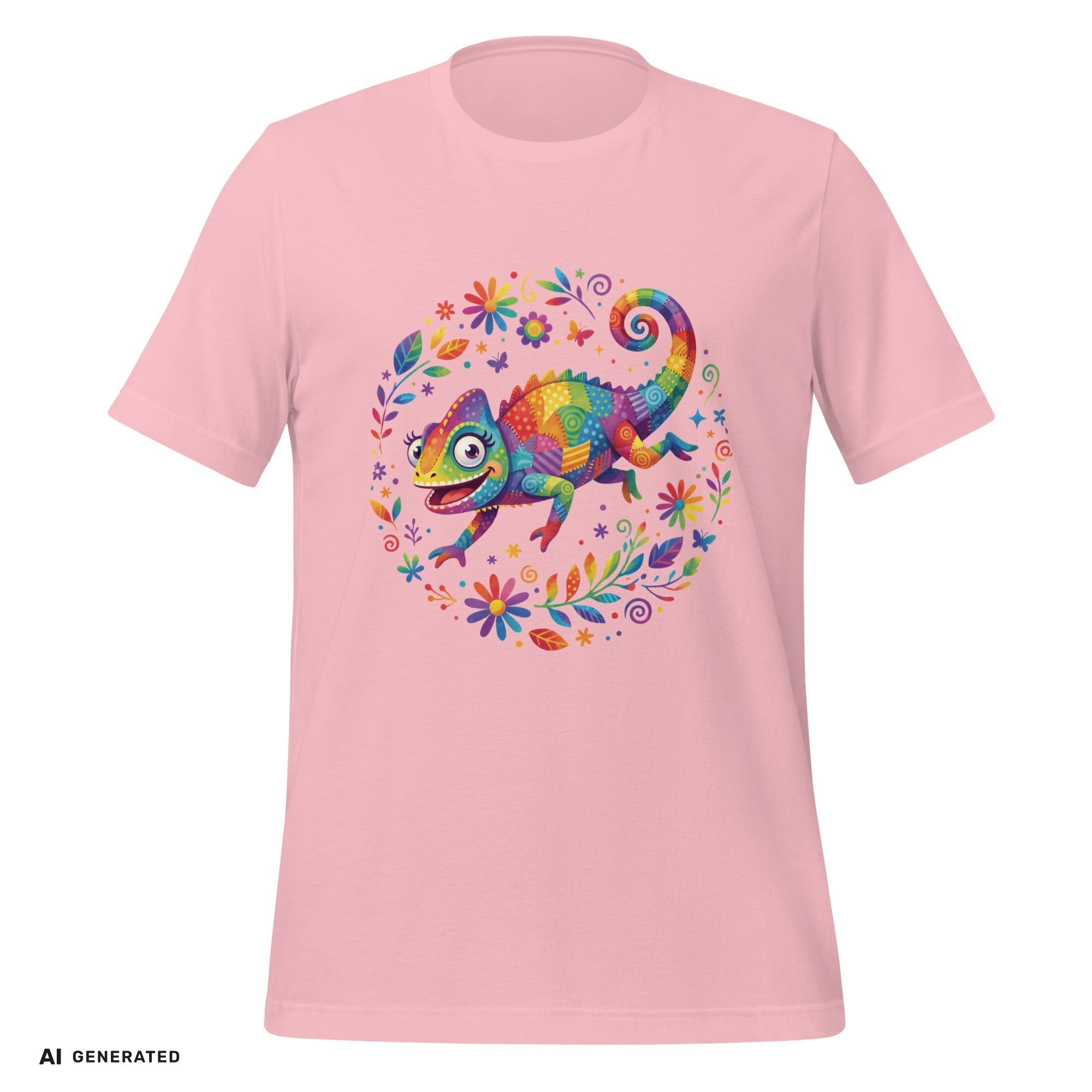 T-Shirt Chamäleon – Buntes Tier-Grafik-Tee | musikworlds Artist Collection – AI GENERATED / KI-GENERIERT