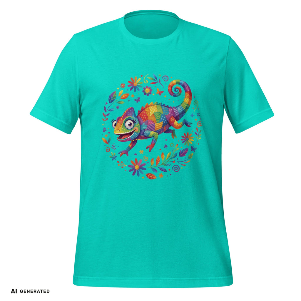 T-Shirt Chamäleon – Buntes Tier-Grafik-Tee | musikworlds Artist Collection – AI GENERATED / KI-GENERIERT