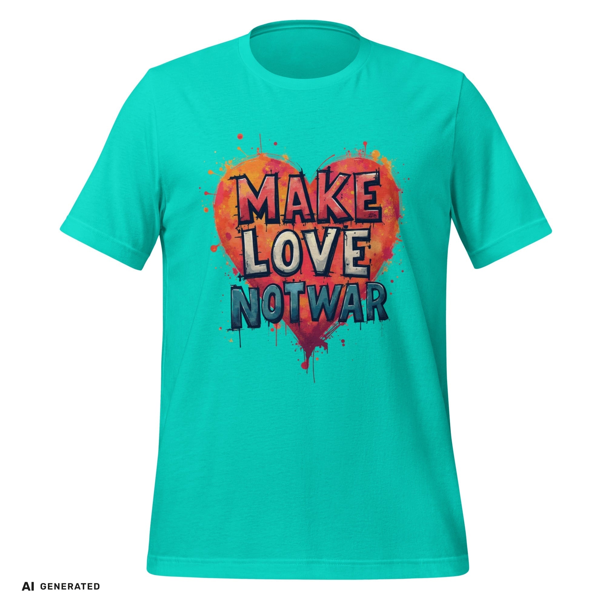 Make Love Not War T-Shirt – Peace Grafik-Tee | musikworlds Artist Collection – AI GENERATED / KI-GENERIERT