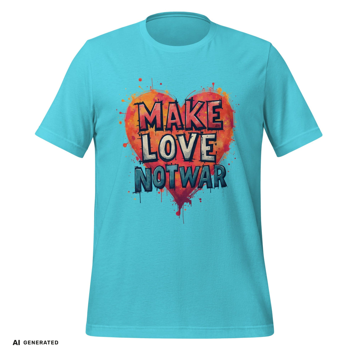 Make Love Not War T-Shirt – Peace Grafik-Tee | musikworlds Artist Collection – AI GENERATED / KI-GENERIERT